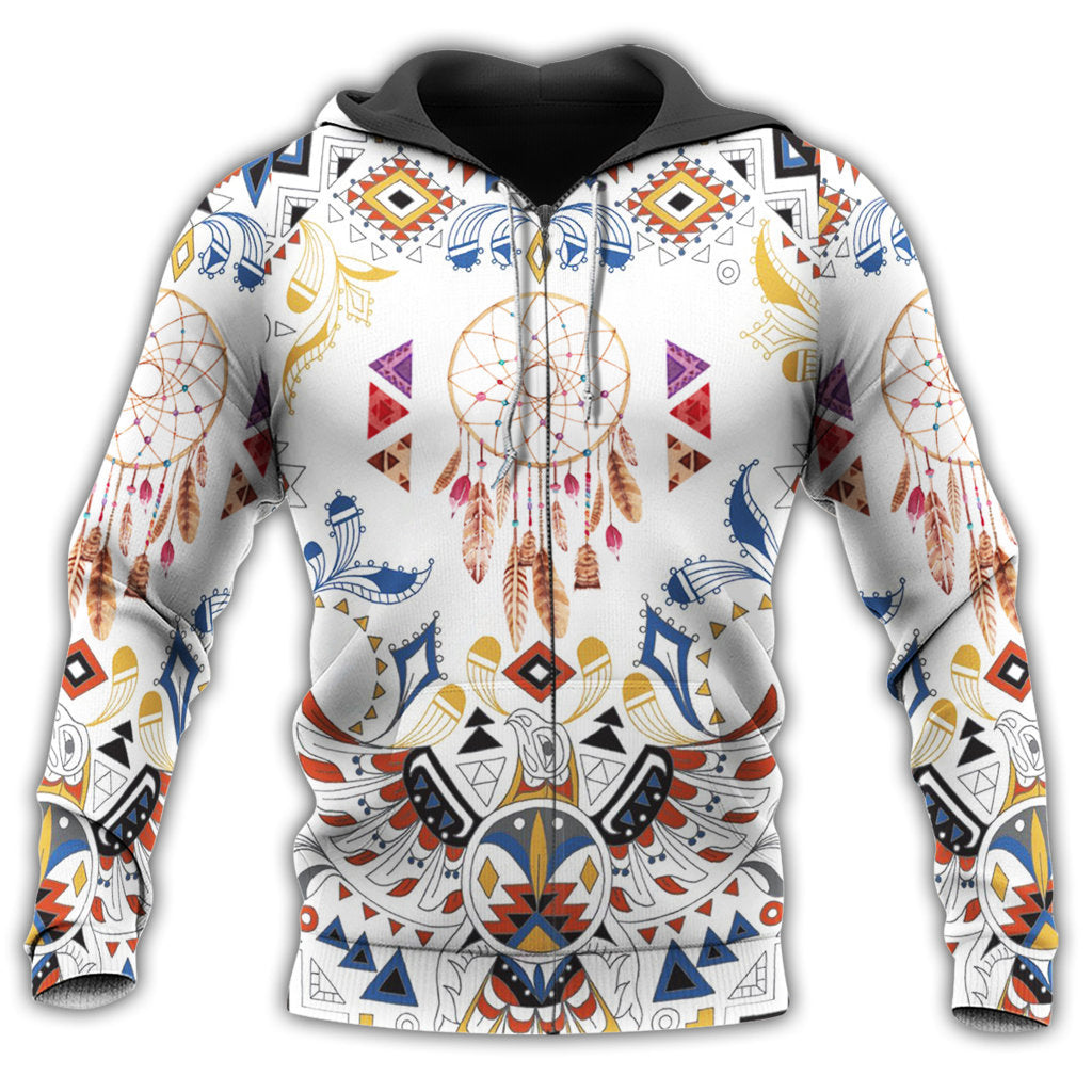 Native Dreamcatcher And White Pattern - Hoodie 