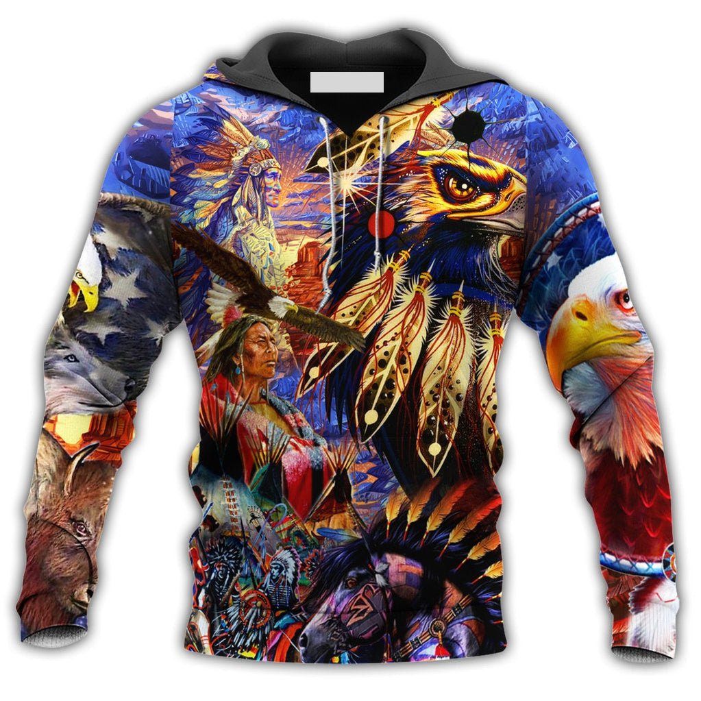 Native Eagle All My Heart Bright Colors - Hoodie 