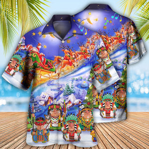 Native Funny Christmas Night - Hawaiian Shirt