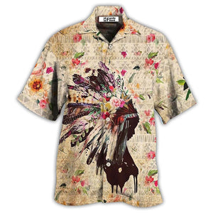 Native Girl Flowers Floral - Hawaiian Shirt