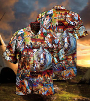 Native Horse Amazing My Soul Cool - Hawaiian Shirt