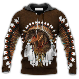 Native Horse Dreamcatcher Style - Hoodie