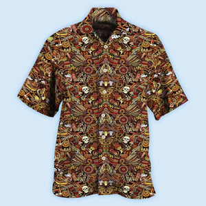 Native Skull Pattern Cool - Hawaiian Shirt