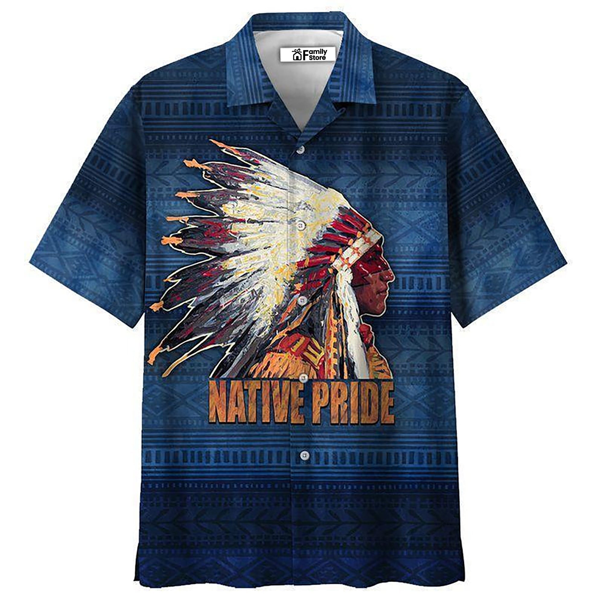 Native Style Love Peace Blue - Hawaiian Shirt