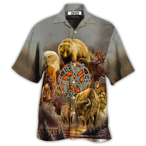 Native Style Love Peace Cool Animals - Hawaiian Shirt