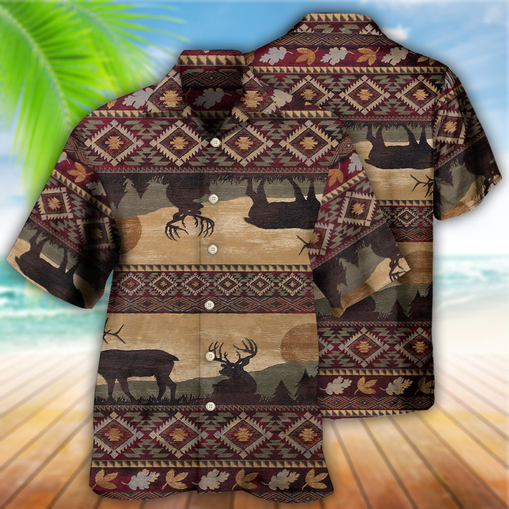 Native Style Love Peace Moose - Hawaiian Shirt