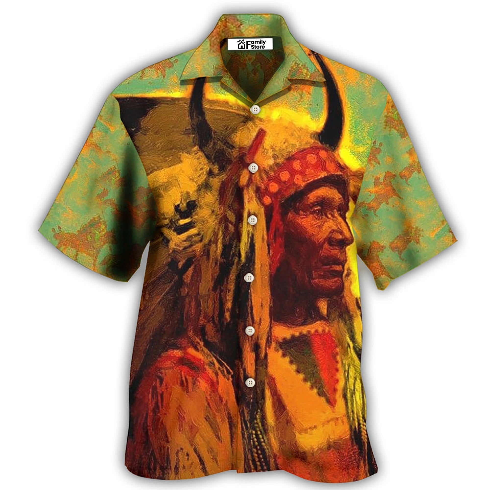 Native Style Love Peace Orange - Hawaiian Shirt