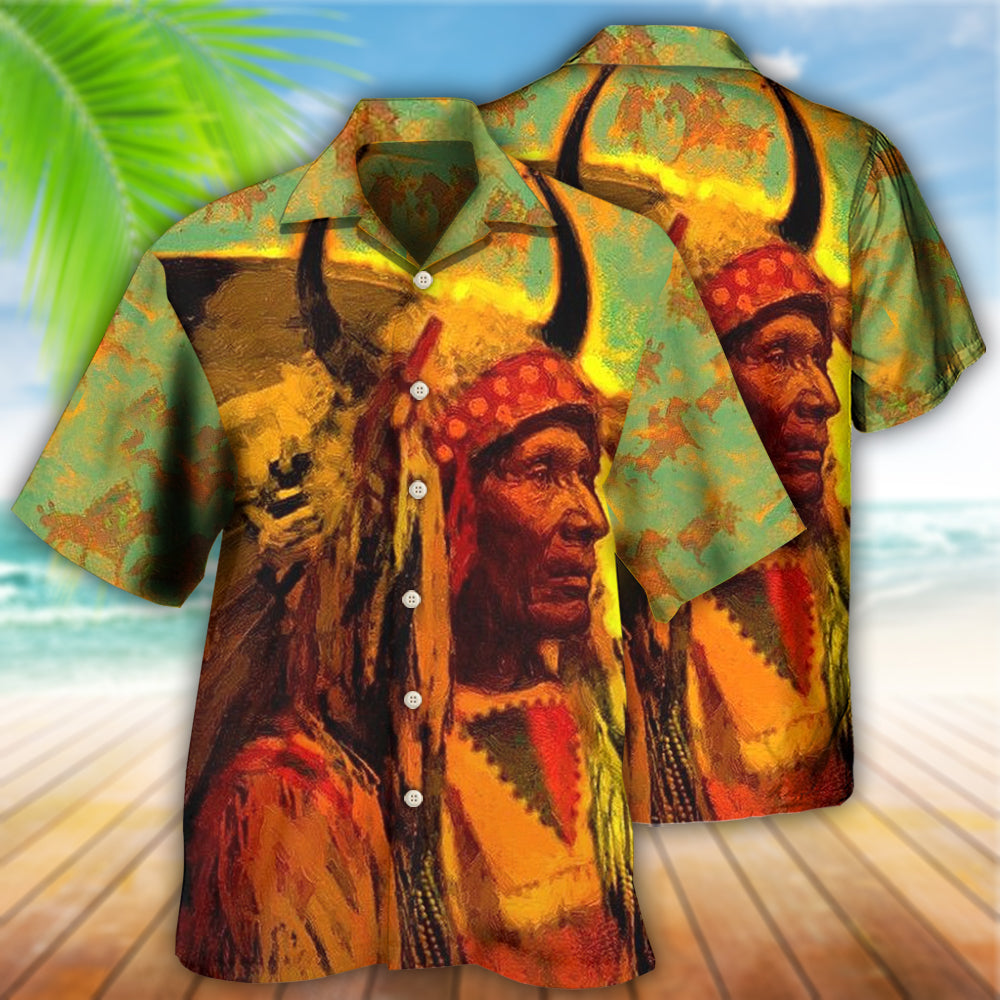 Native Style Love Peace Orange - Hawaiian Shirt