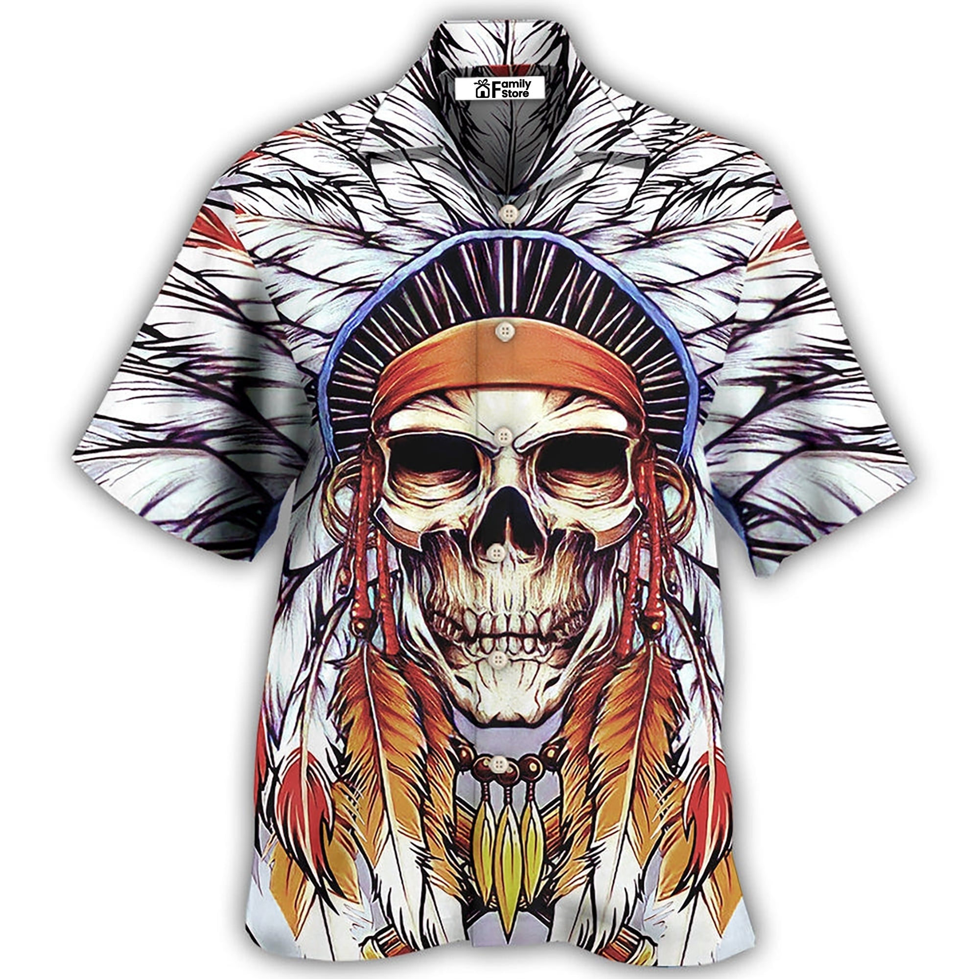 Native Style Love Peace Skull - Hawaiian Shirt