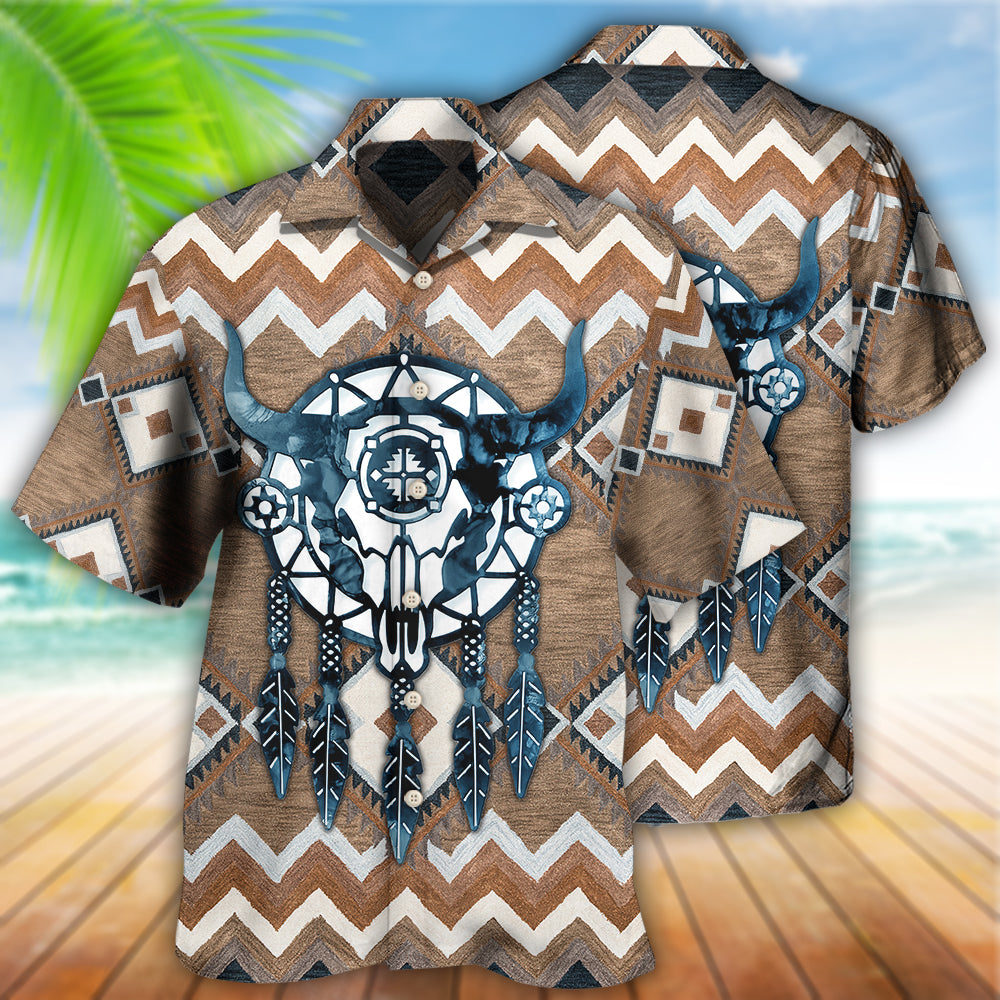 Native Style Love Peace Skull Dreamcather - Hawaiian Shirt