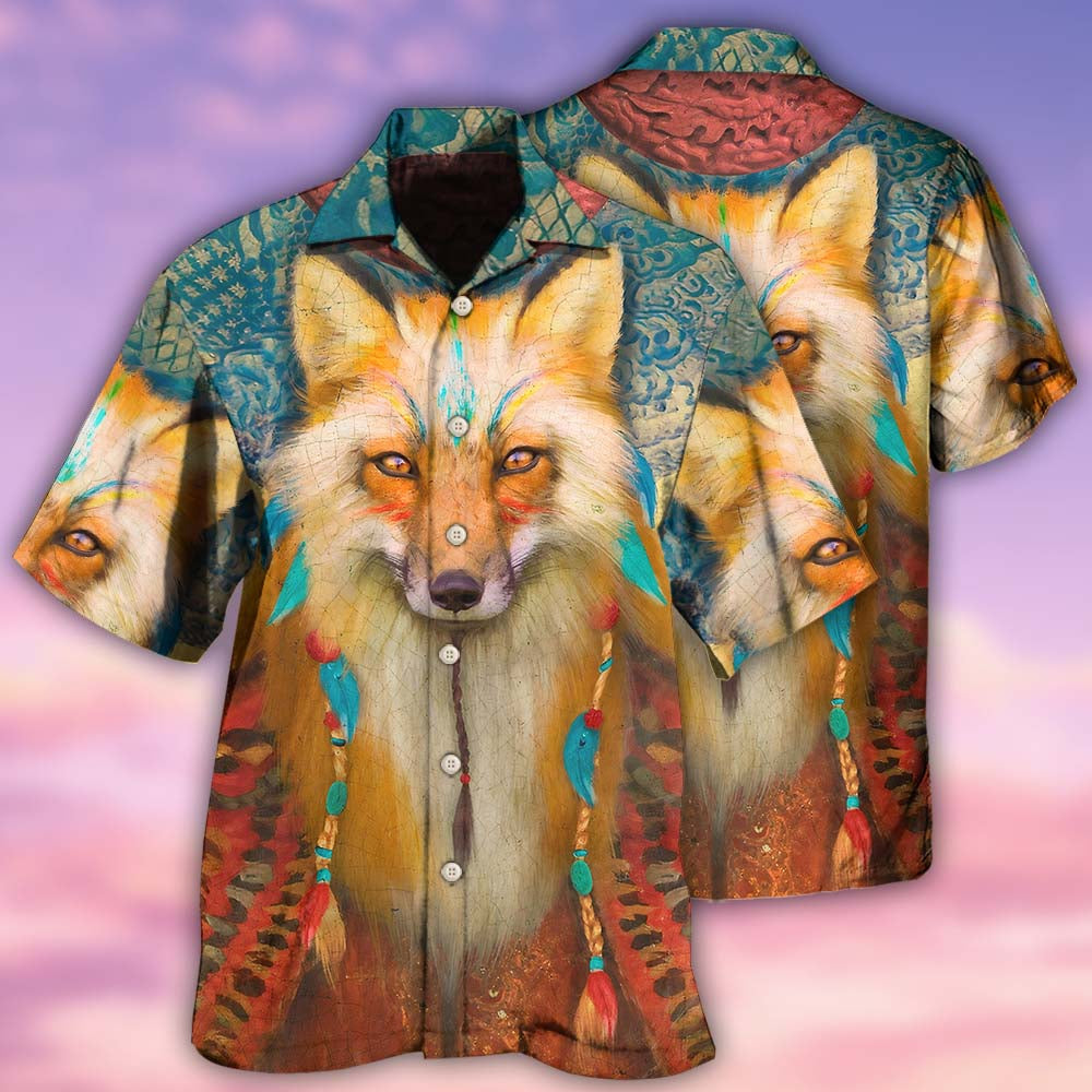 Native Style Love Peace Wolf - Hawaiian Shirt