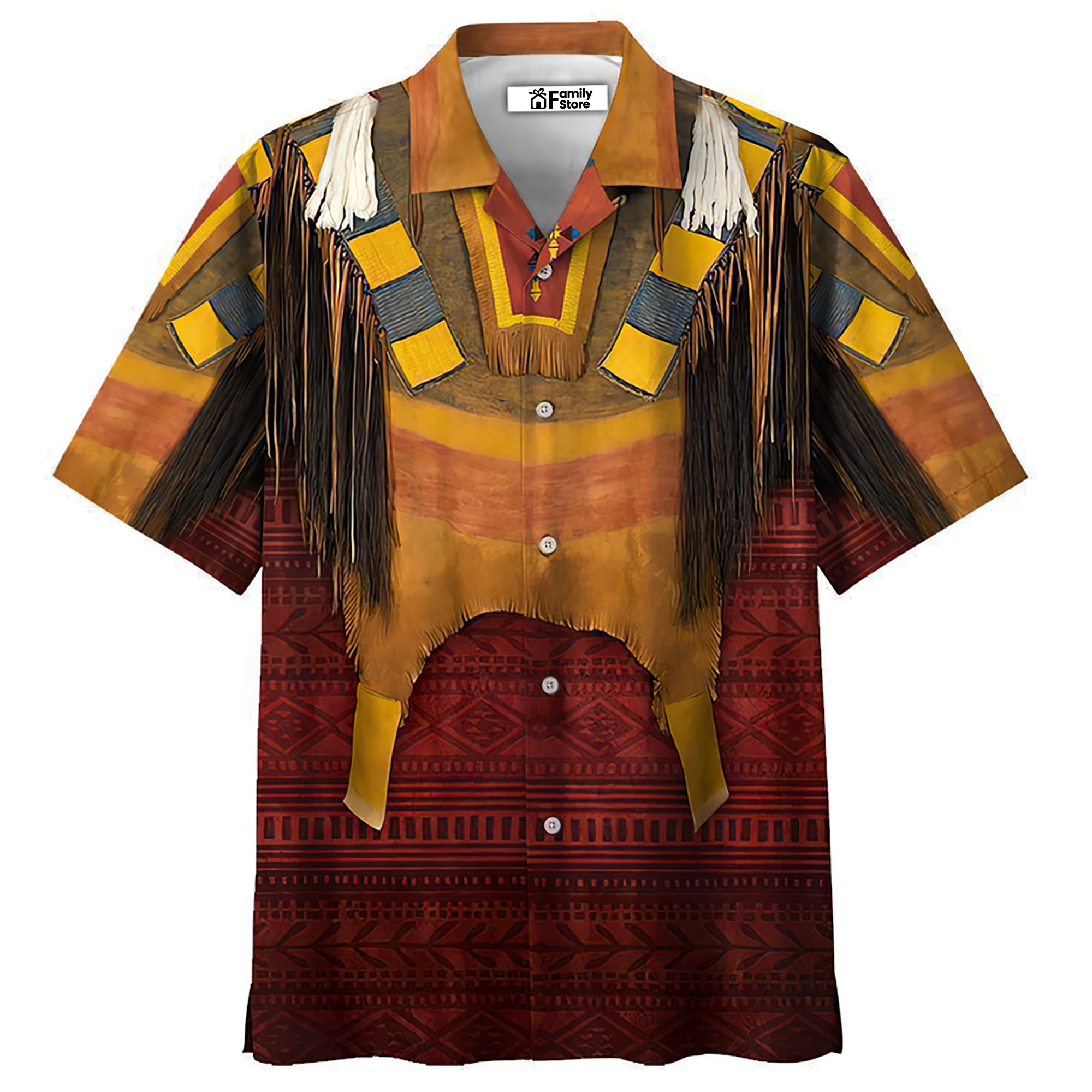 Native Style Love Peace Yellow Cosplay Costume  - Hawaiian Shirt