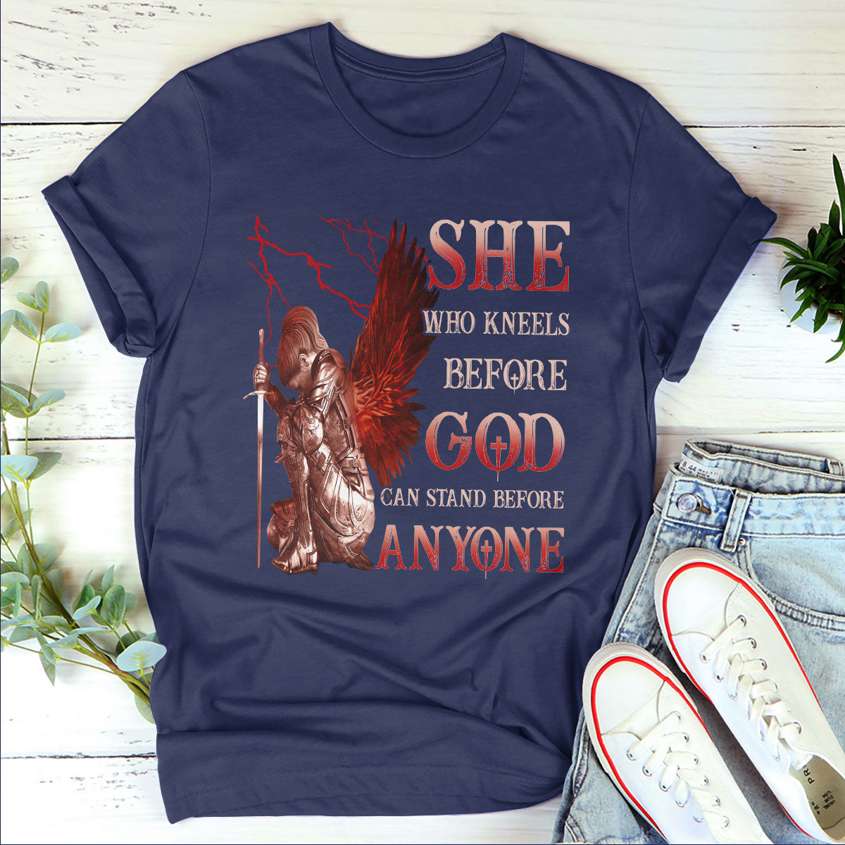 Who Kneels Before God Can Stand Before Anyone - Beautiful Unisex T-shirt NUM381