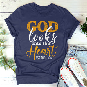 Beautiful Unisex T-shirt - God Looks Into The Heart pt12