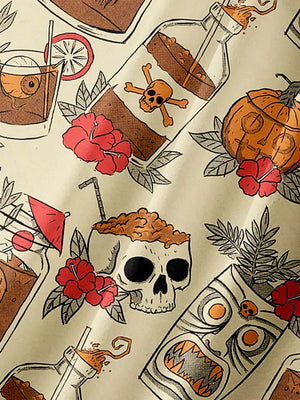 Retro Drink Tiki Skull - Hawaiian Shirt