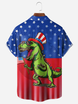 Independence Day 4th Of July Dinosaur - Hawaiian Shirt