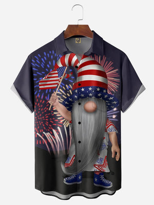 Independence Day American Flag Gnome - Hawaiian Shirt