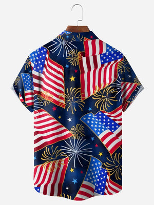 Independence Day Champagne Confetti American Flag - Hawaiian Shirt