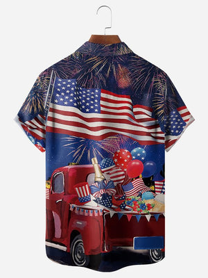 Independence Day Flag Firework - Hawaiian Shirt