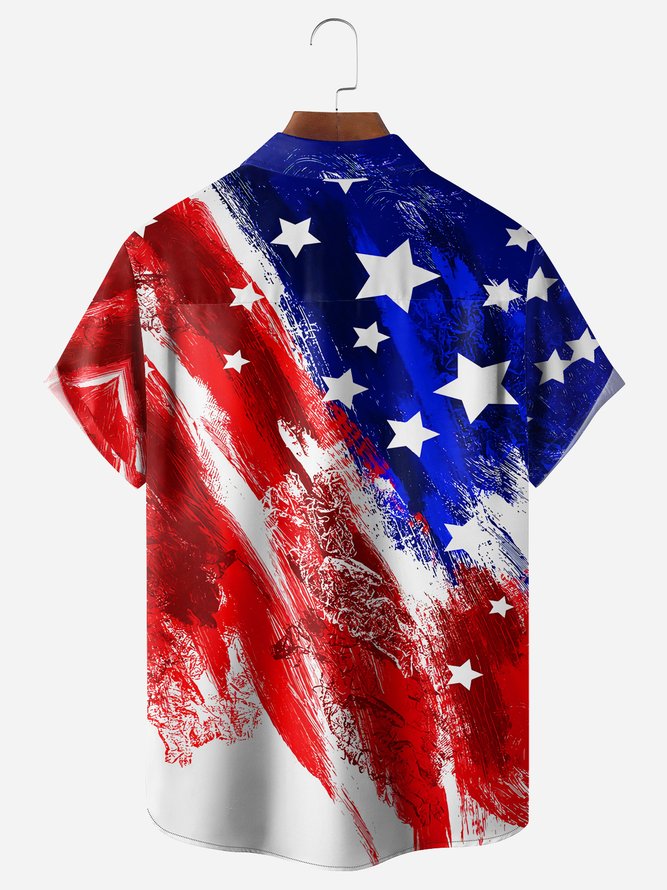 Independence Day American Flag Dinosaur 4th Of July - Hawaiian Shirt