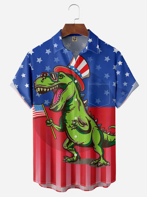 Independence Day 4th Of July Dinosaur - Hawaiian Shirt