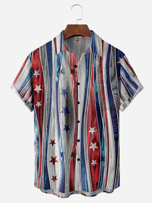 Independence Day American Flag Striped - Hawaiian Shirt