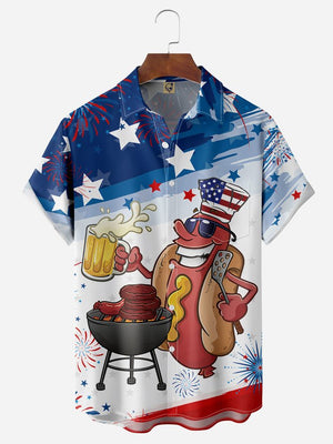 Independence Day American Flag Sausage - Hawaiian Shirt