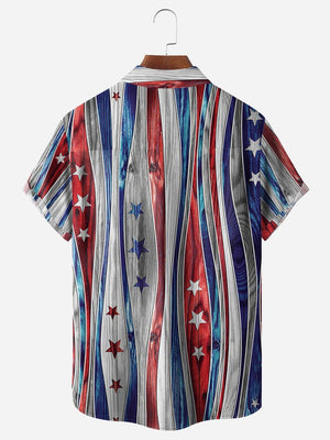 Independence Day American Flag Striped - Hawaiian Shirt