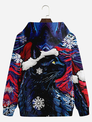 Christmas Cat In The Starry Night - Hoodie