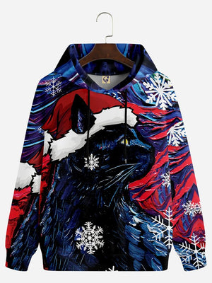 Christmas Cat In The Starry Night - Hoodie