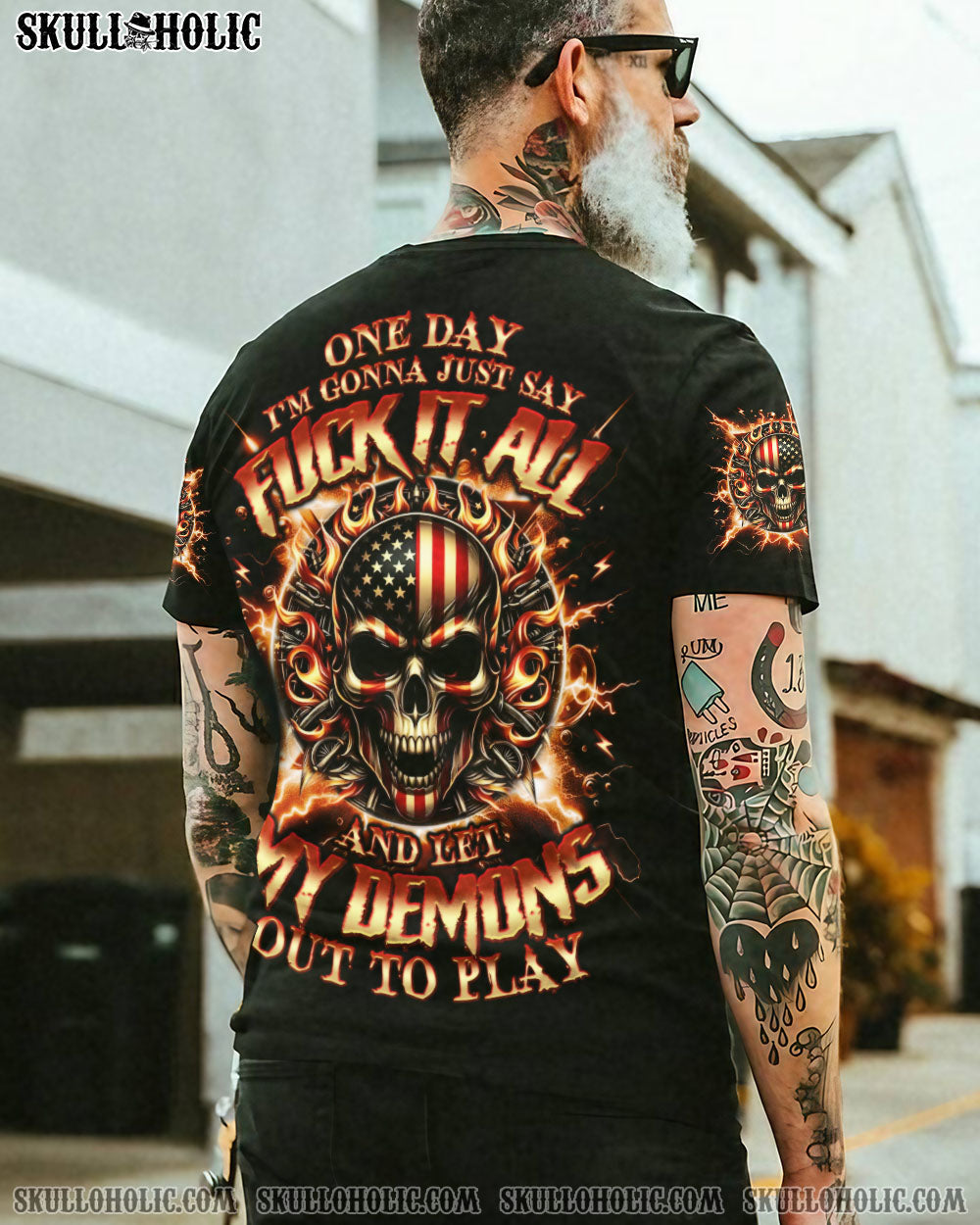 ONEDAYI_MGONNAJUSTSAYDEMONSKULLALLOVERPRINT TLNO1412241_Shortsleeves_T shirt_S1