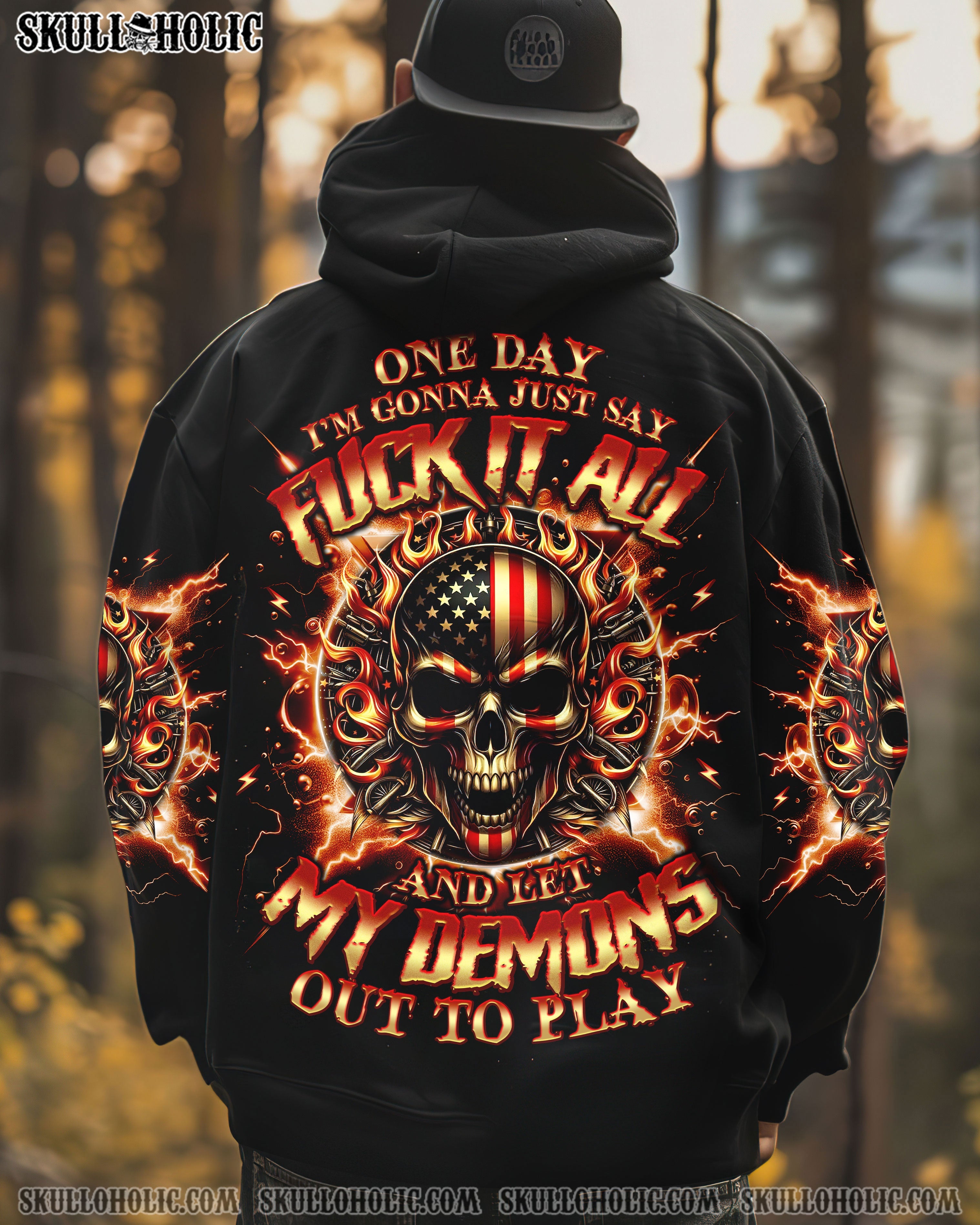 ONEDAYI_MGONNAJUSTSAYDEMONSKULLALLOVERPRINT TLNO1412241_Sweatshirt_Hoodies_Hoodie_S1