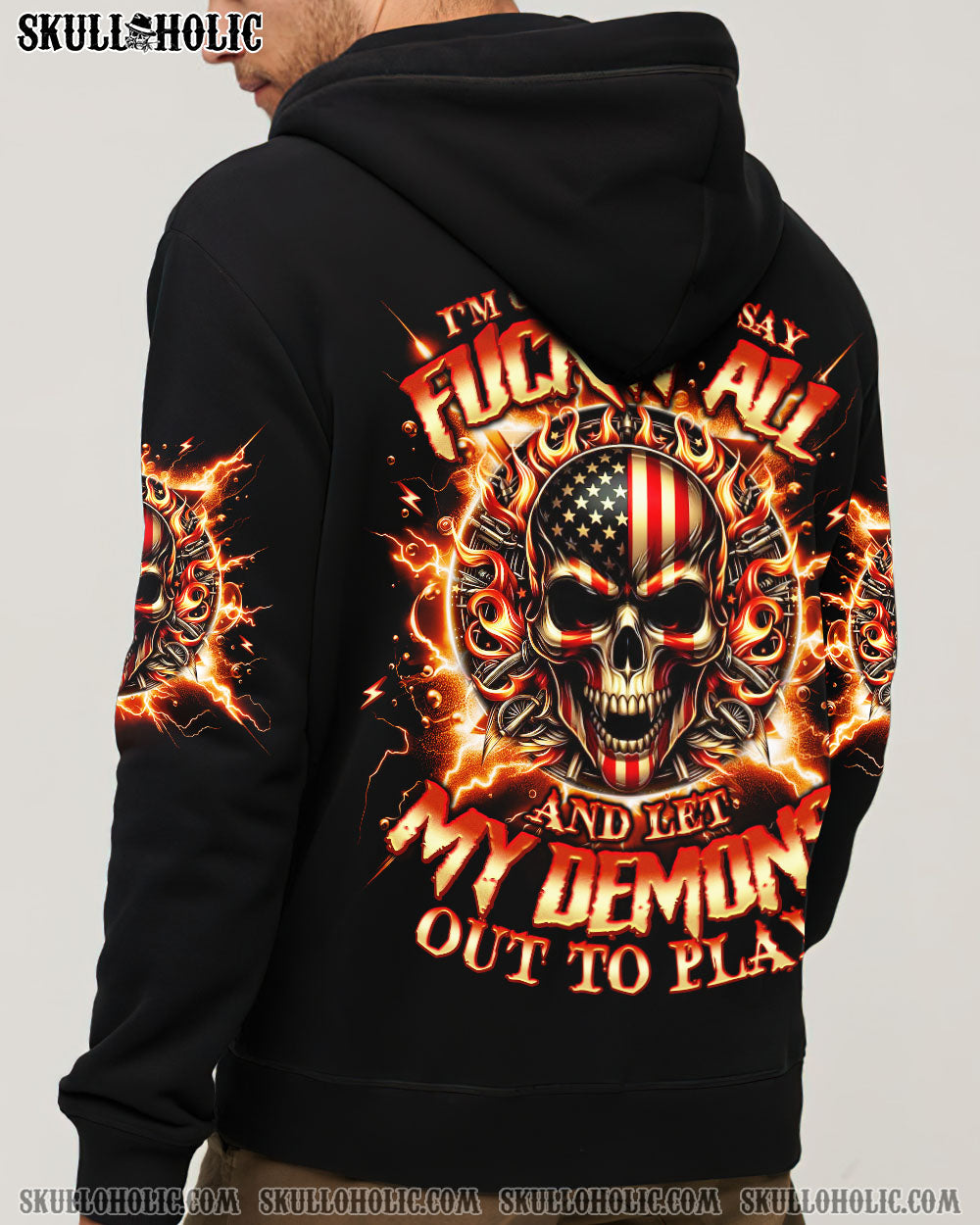 ONEDAYI_MGONNAJUSTSAYDEMONSKULLALLOVERPRINT TLNO1412241_Sweatshirt_Hoodies_ZipHoodie_S1