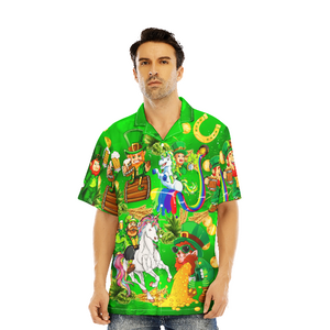 Oktoberfest Lepricorn Leprechaun Unicorn Beer Green - Hawaiian Shirt