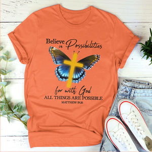 Jesuspirit | Scripture Gifts For Christian People | With God All Things Are Possible | Matthew 19:26 | Unisex T-shirt 2DTHN668