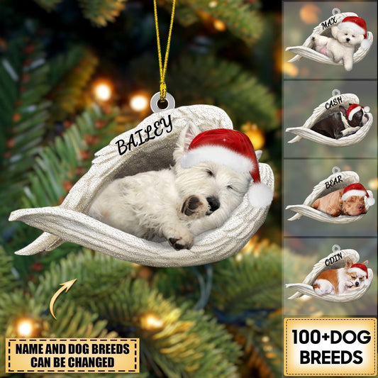 Personalized_Dog_Sleeping_Angel_Merry_Christmas_Ornament _Double_Sides_ _OKBANDS