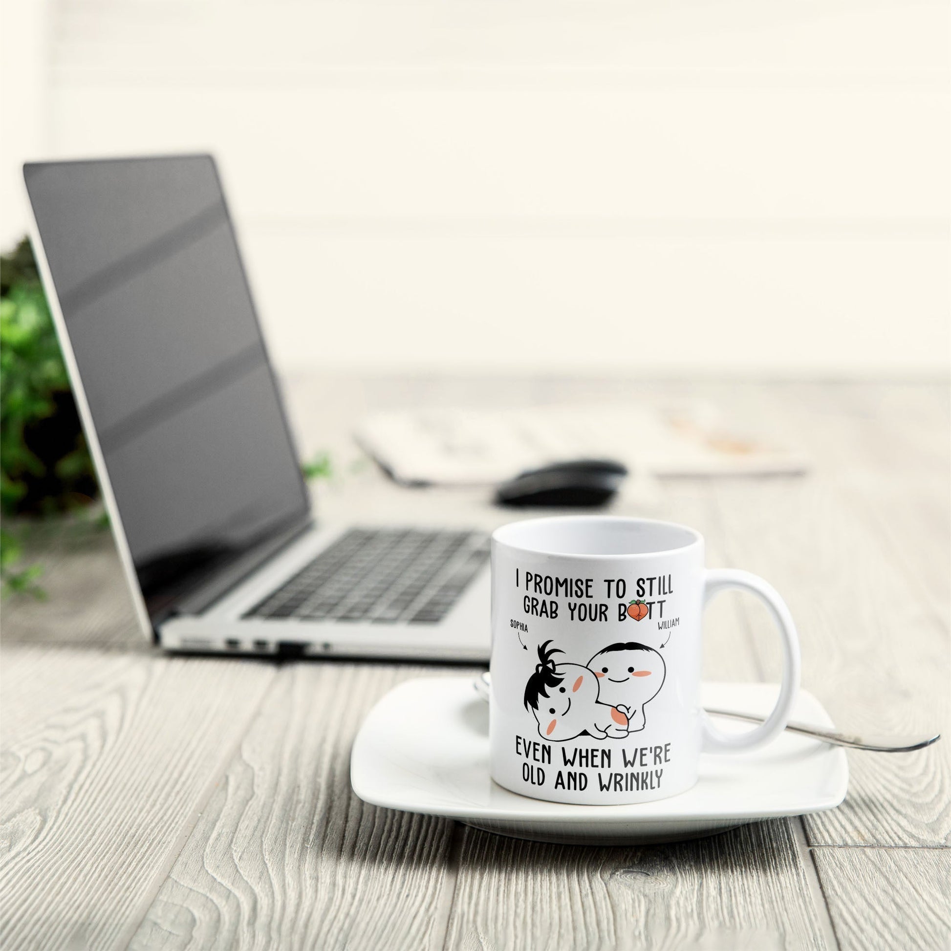 Photo Inserted_ I Promise To Still Grab Your Butt Even When We_Re Old And Wrinkly Personalized Mug_3