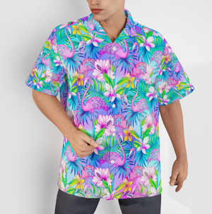 Pink Flamingo Tropical - For Men And Women - Hawaiian Shirt