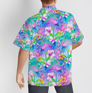 Pink Flamingo Tropical - For Men And Women - Hawaiian Shirt