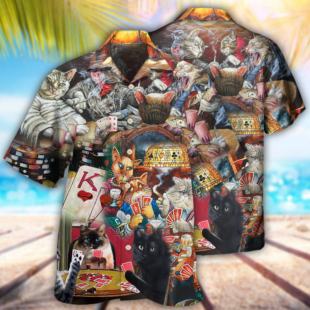 Beautiful Cats Play Poker - Gift For Men And Women - Hawaiian Shirt