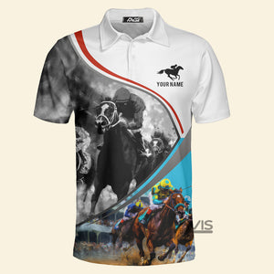 Avis89 Horse Racing Sport Racers - Personalized Men Polo Shirt