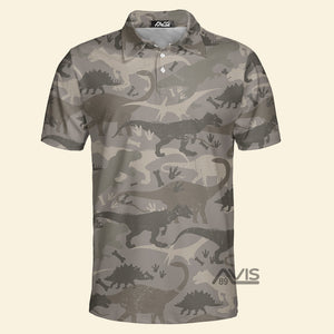 Avis89 Dinosaur Bone Camo - Gift For Golf Lovers - Men Polo Shirt