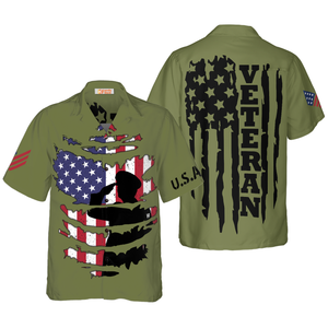 Veteran's Proud Silhouette - For Men And Women - Hawaiian Shirt