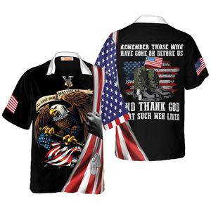 Veterans Remember And Thank God All Gave Some - Hawaiian Shirt