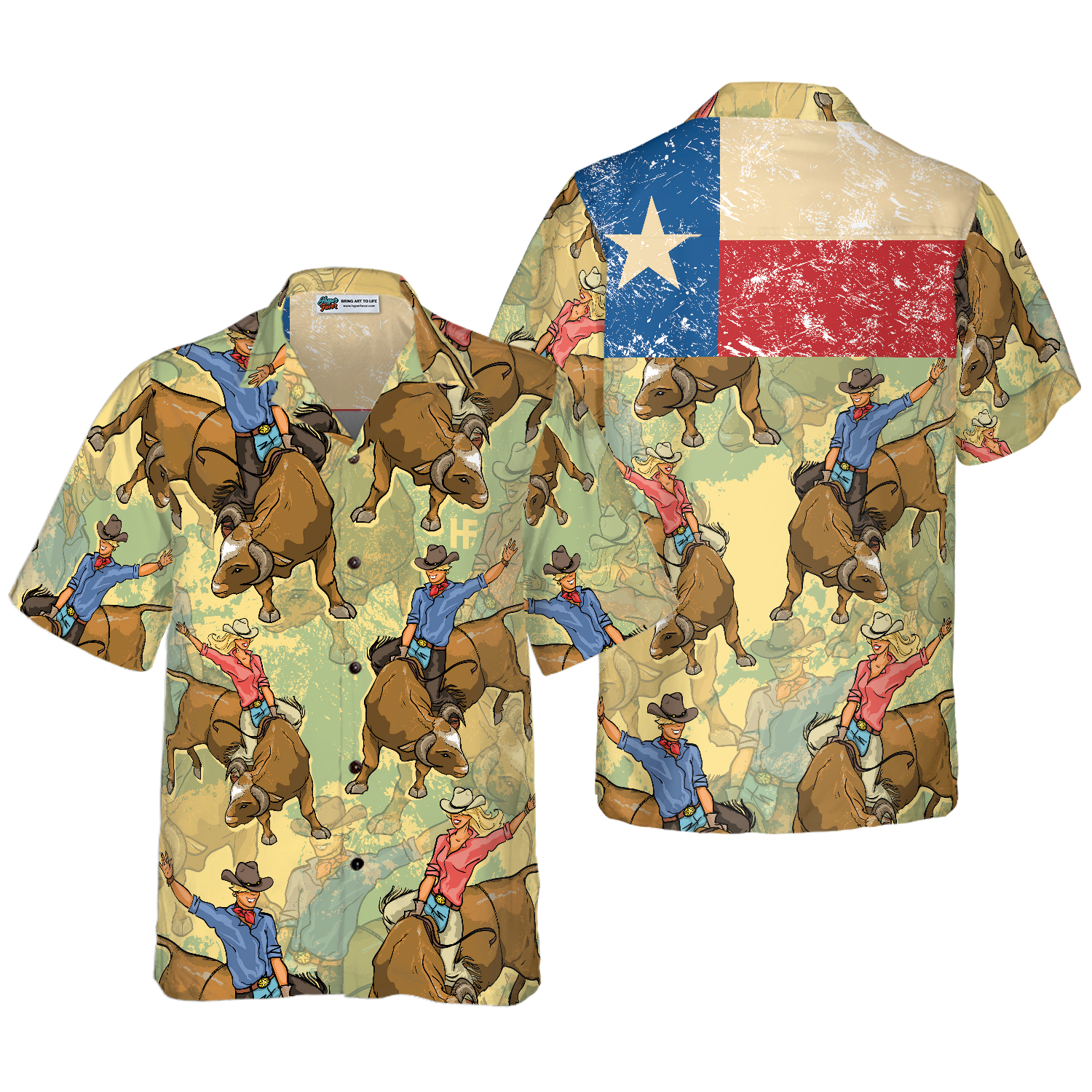 RodeoSeamlessPatternHawaiianShirtWhiteVersion_TexasNativeWesternShirt_ProudTexasShirtForMen_5857_3