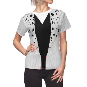 101 Dalmatians Cruella De Vil Cosplay Costume  - AOP Women Tshirt