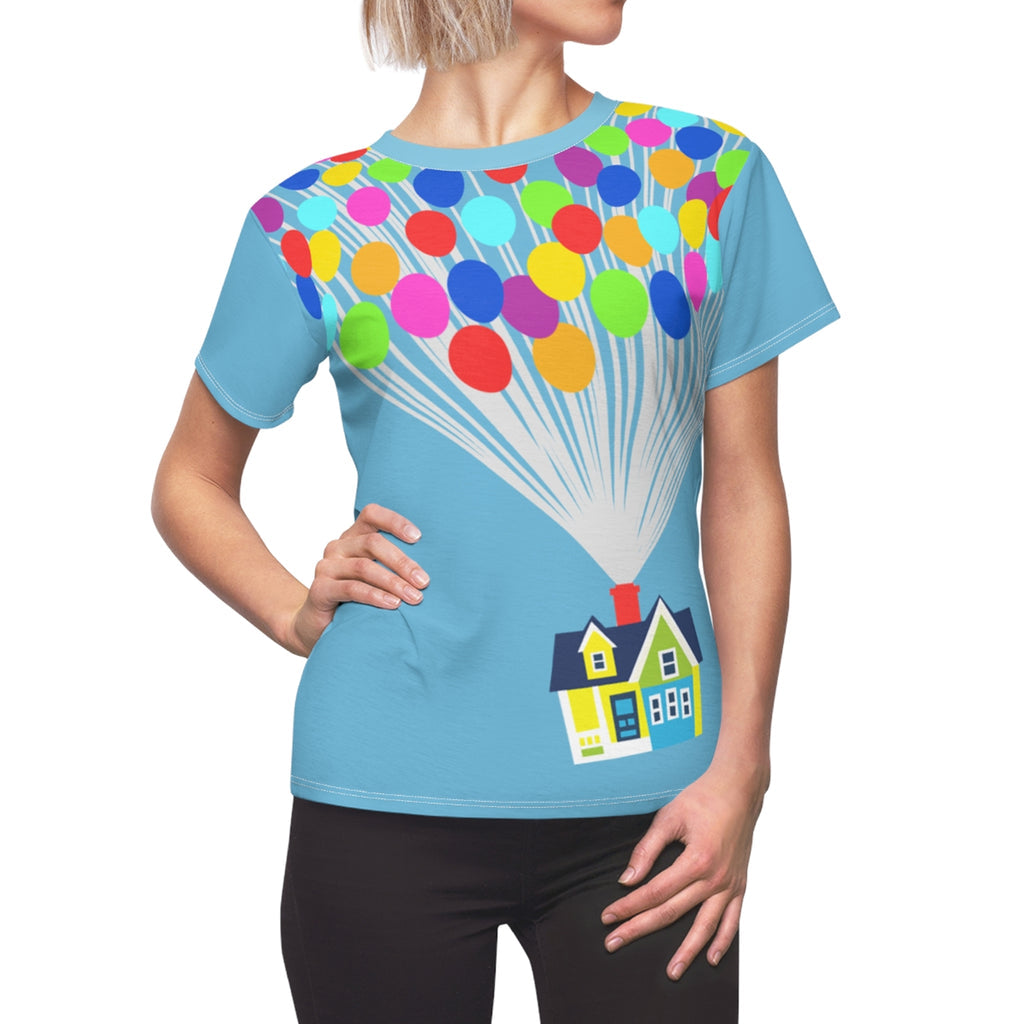 Pixar Up Movie Balloon House Cosplay Costume - 3D Women Tshirt