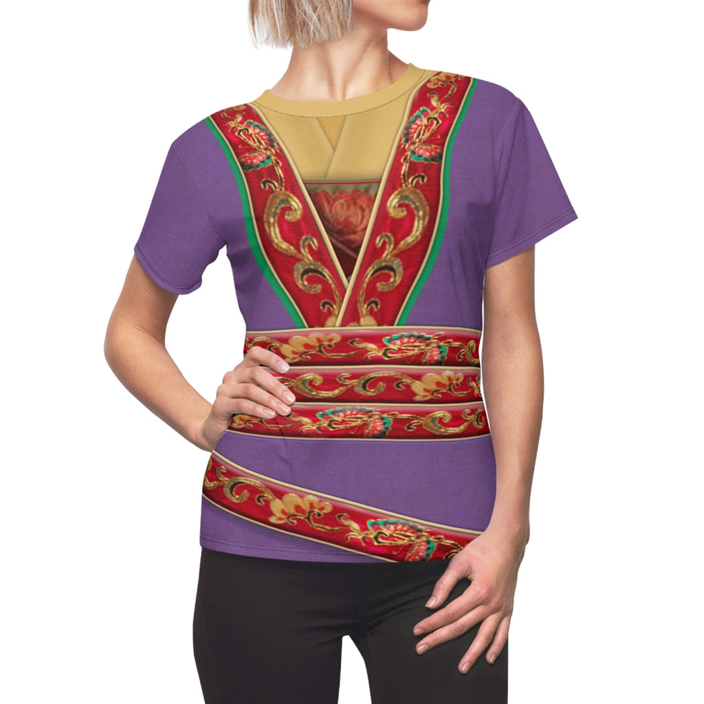 Mulan Purple Outfit Cosplay Costume - 3D Women Tshirt