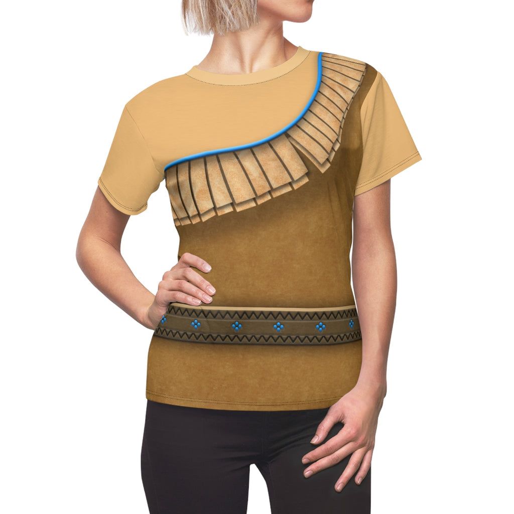 Pocahontas Pattern Cosplay Costume - 3D Women Tshirt