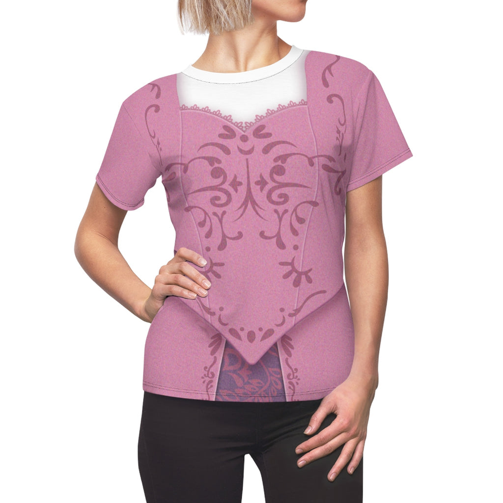 Rapunzel Pink Tangled Adventure Cosplay Costume - 3D Women Tshirt